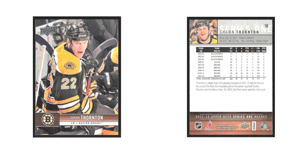 2012 Upper Deck Shawn Thornton Boston Bruins #10