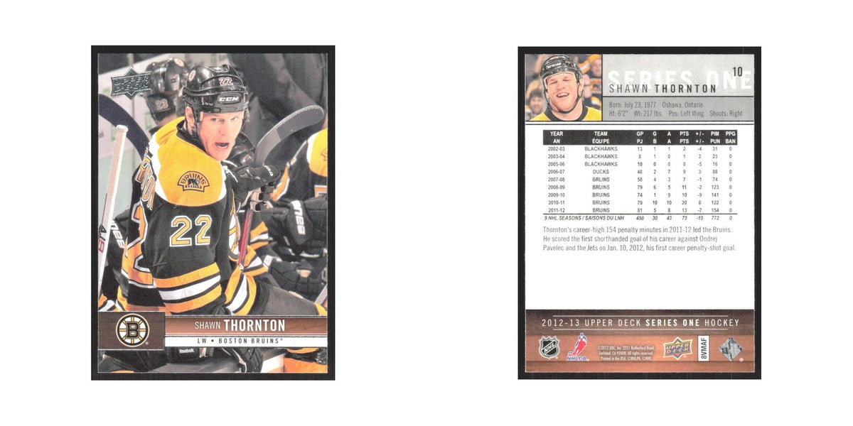 2012 Upper Deck Shawn Thornton Boston Bruins #10