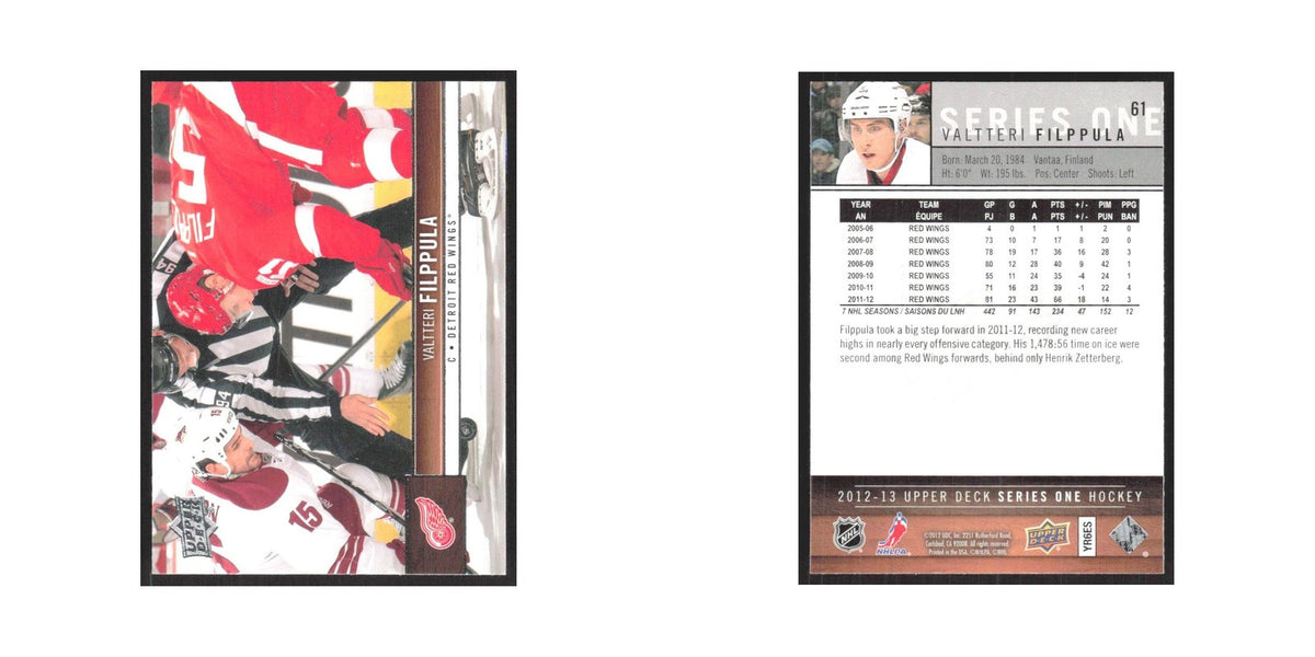 2012 Upper Deck Valtteri Filppula Detroit Red Wings #61