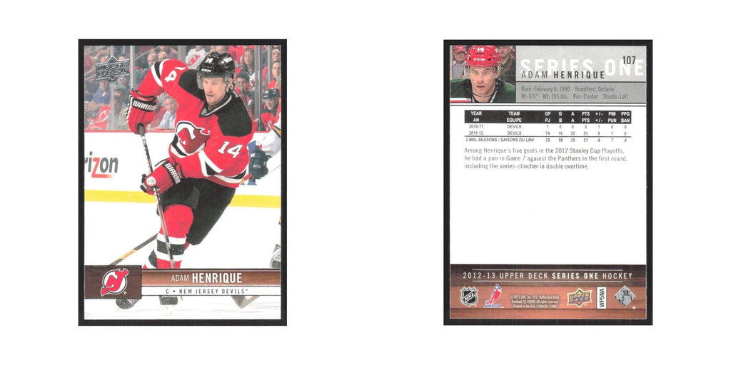 2012 Upper Deck Adam Henrique New Jersey Devils #107