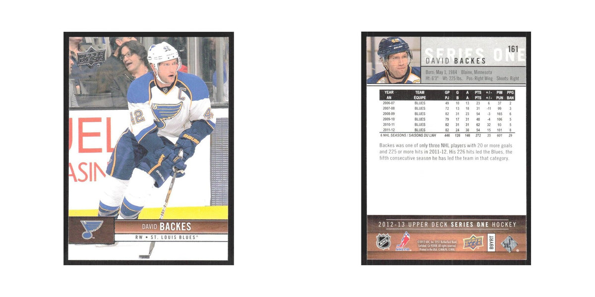 2011 Upper Deck David Backes St. Louis Blues #161