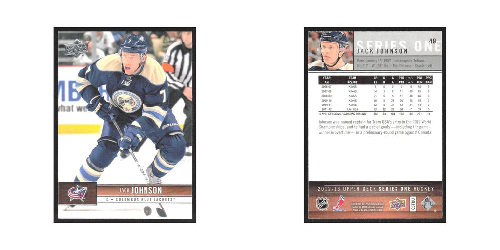 2012 Upper Deck Jack Johnson Auto Los Angeles Kings #49