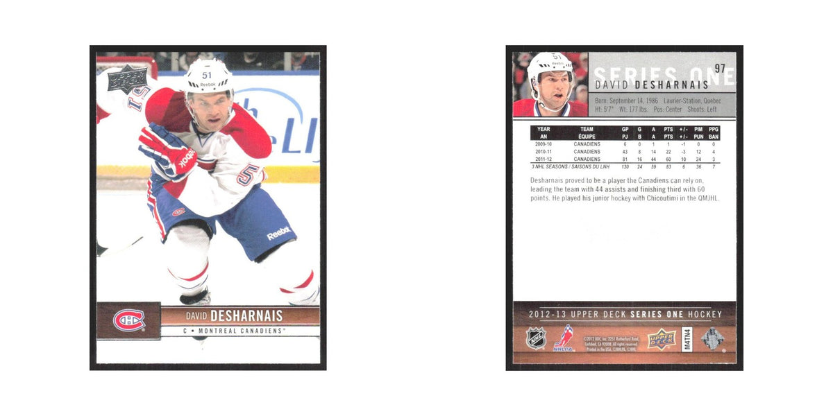 2012 Upper Deck David Desharnais Montreal Canadiens #97