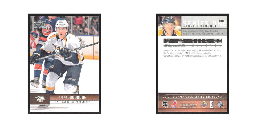 2012 Upper Deck Gabriel Bourque Nashville Predators #100