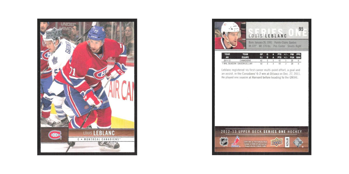 2012 Upper Deck Louis Leblanc Montreal Canadiens #95