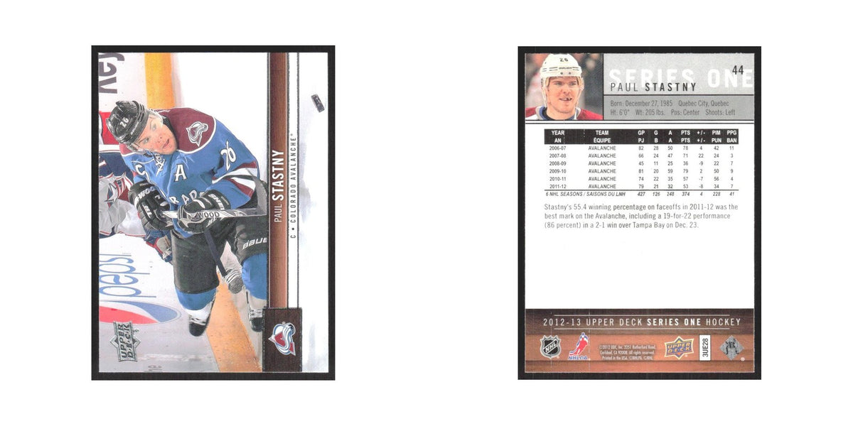 2012 Upper Deck Paul Stastny Colorado Avalanche #44