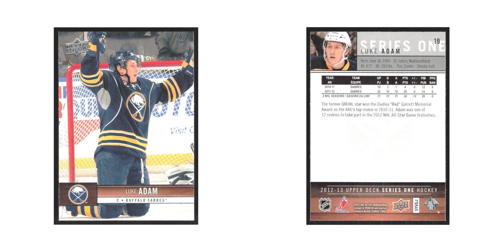 2012 Upper Deck Luke Adam Buffalo Sabres #19