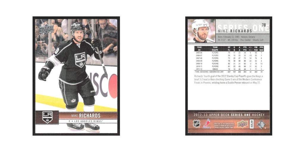 2012 Upper Deck Mike Richards Los Angeles Kings #78