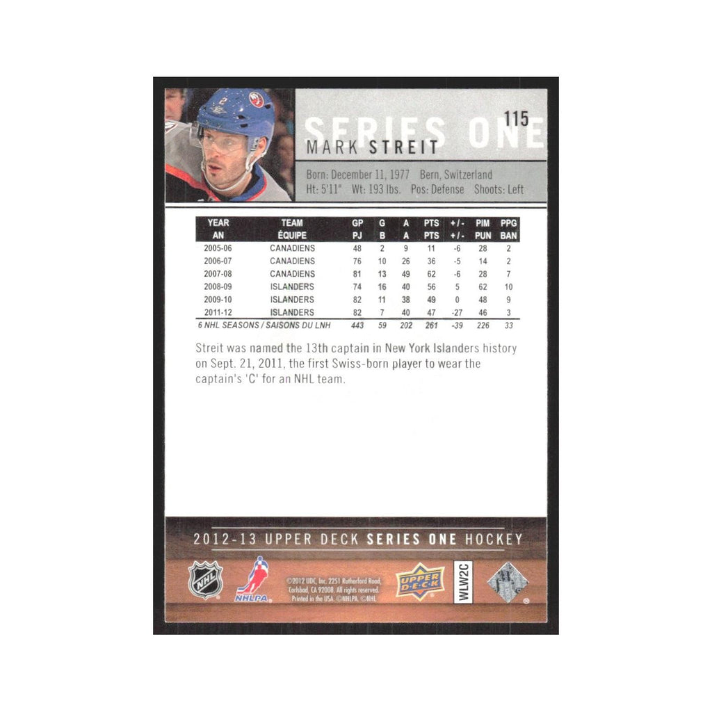2012 Upper Deck Mark Streit New York Islanders #115