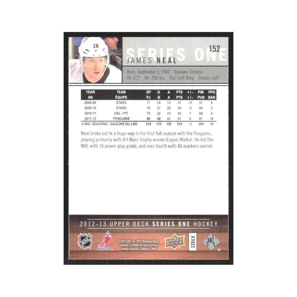 2012 Upper Deck James Neal Pittsburgh Penguins #152