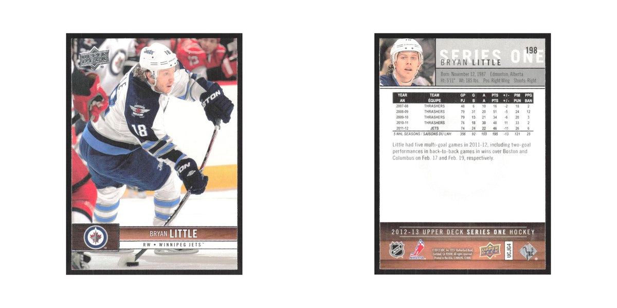 2012 Upper Deck Bryan Little Winnipeg Jets #198