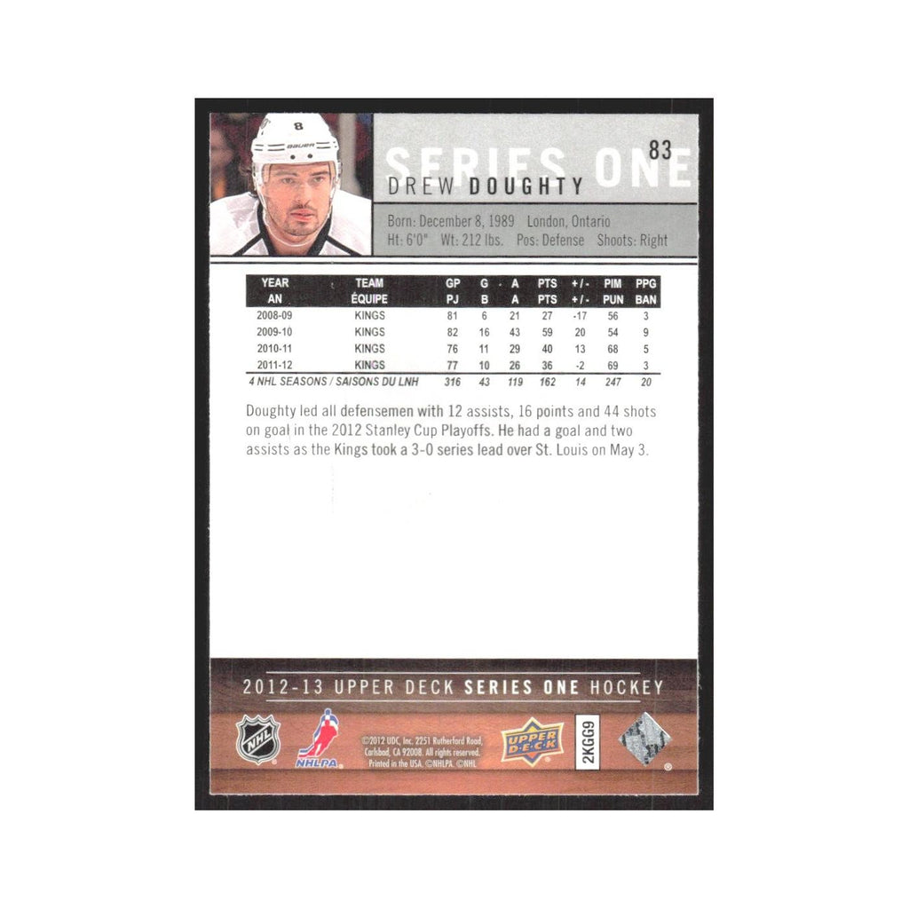 2012 Upper Deck Drew Doughty Los Angeles Kings #83