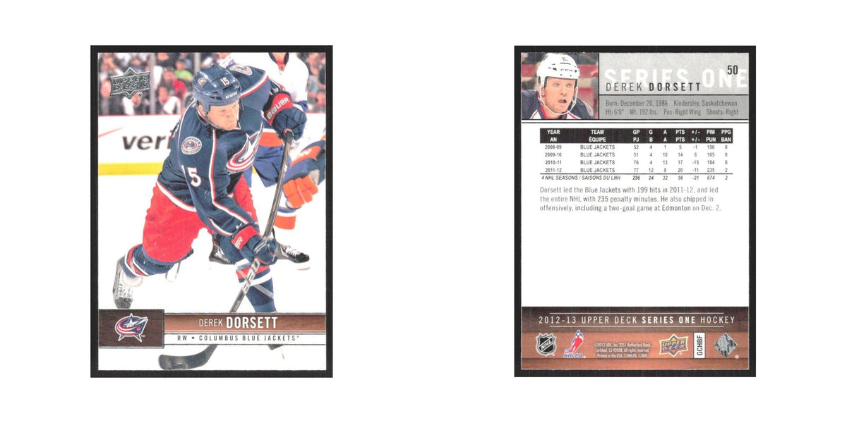 2012 Derek Dorsett Columbus Blue Jackets/New York Rangers/Ottawa Senators/Dallas