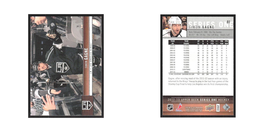 2012 Upper Deck Simon Gagne Los Angeles Kings #81