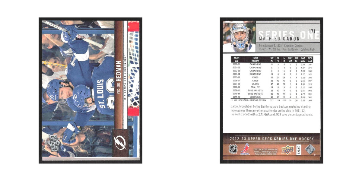 2012 Upper Deck Mathieu Garon Tampa Bay Lightning #171