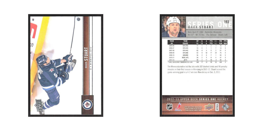 2012 Upper Deck Mark Stuart Winnipeg Jets #193