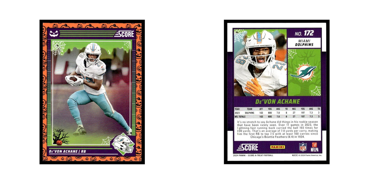 De'Von Achane 2024 Score-A-Treat #172 Miami Dolphins Football Card NM