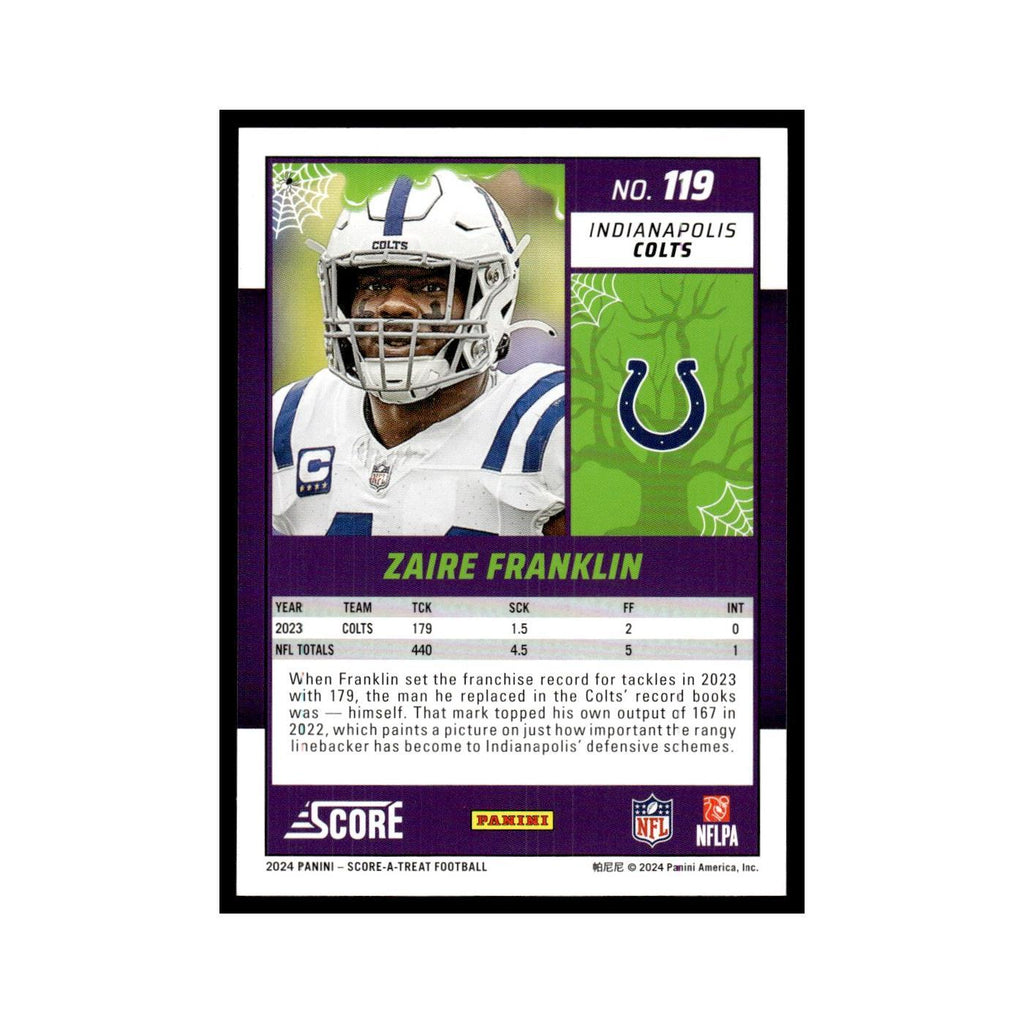 Zaire Franklin 2024 Score-A-Treat #119 Indianapolis Colts Football Card NM