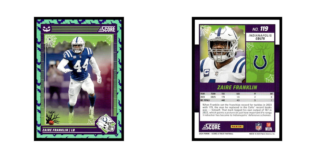 Zaire Franklin 2024 Score-A-Treat #119 Indianapolis Colts Football Card NM
