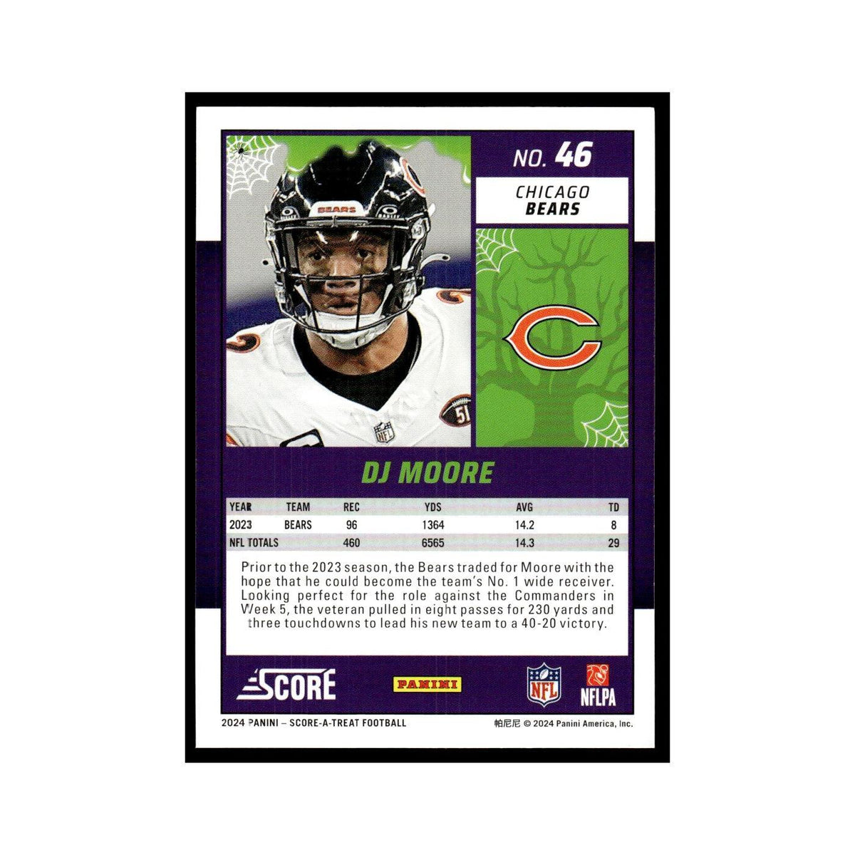 DJ Moore 2024 Score-A-Treat #46 Chicago Bears Football Card NM