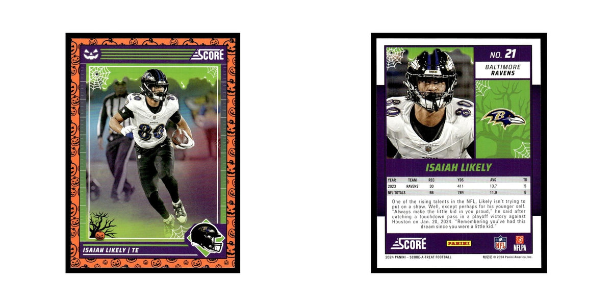 Isaiah Likely 2024 Score-A-Treat #21 Baltimore Ravens Football Card NM