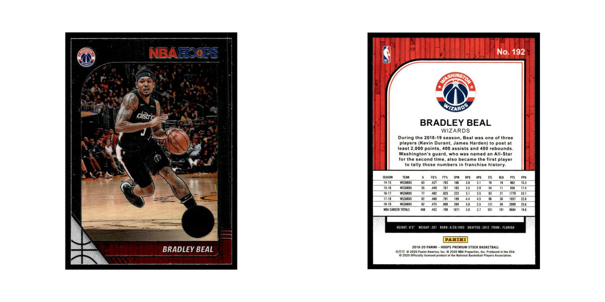 Bradley Beal 2019 Hoops Premium Stock #192 Washington Wizards Basketball Card NM