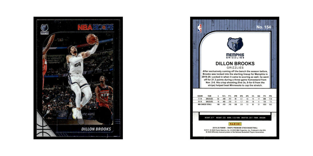 Dillon Brooks 2019 Hoops Premium Stock #154 Memphis Grizzlies Basketball Card NM