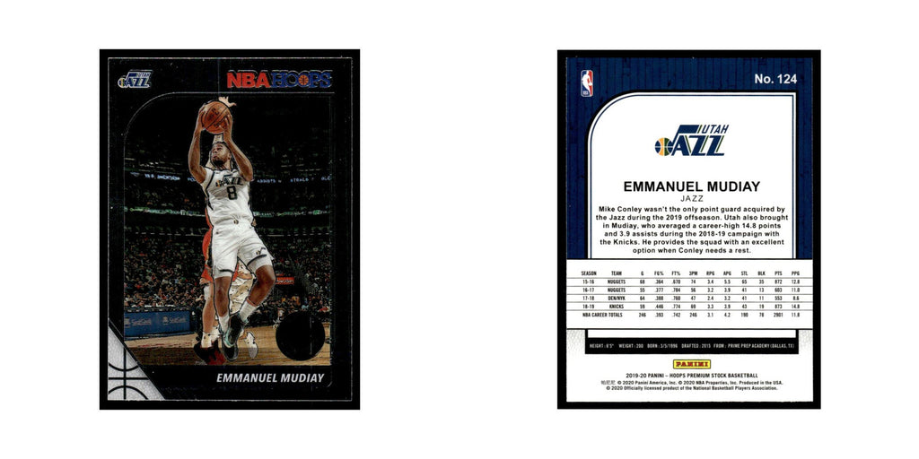 Emmanuel Mudiay 2019 Hoops Premium Stock #124 Utah Jazz Basketball Card NM