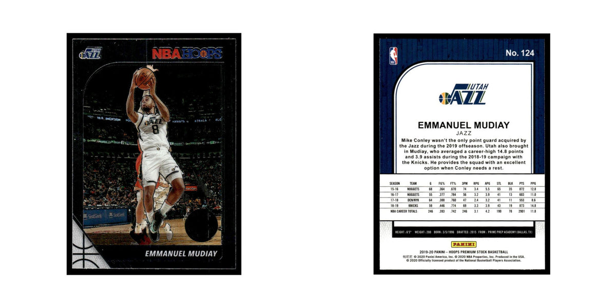 Emmanuel Mudiay 2019 Hoops Premium Stock #124 Utah Jazz Basketball Card NM