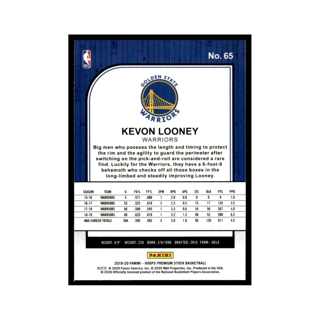 Kevon Looney 2019 Hoops Premium Stock #65 Golden State Warriors NM