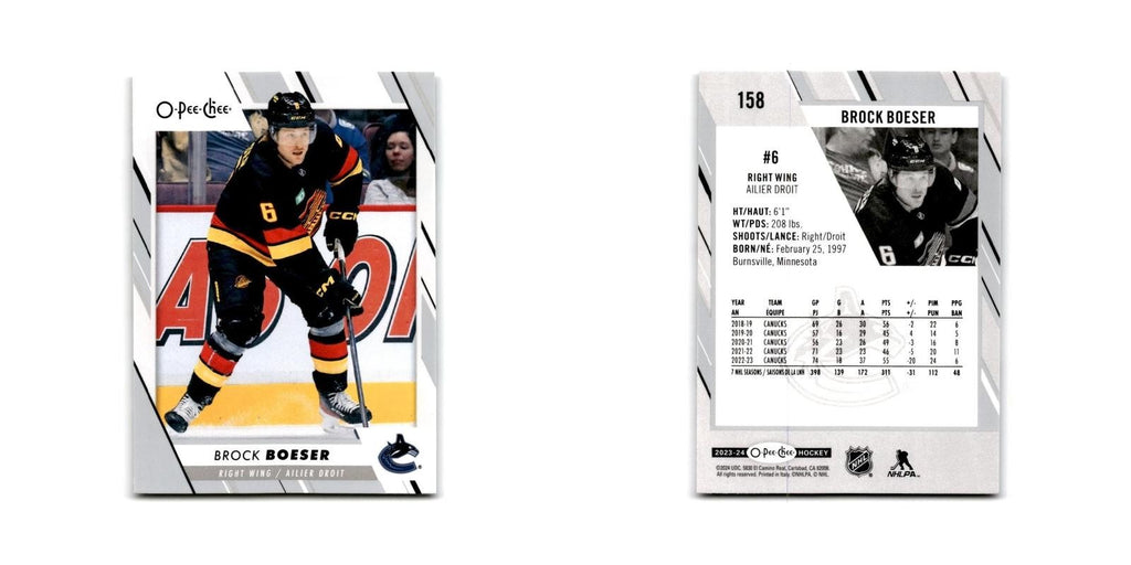 2023 O-Pee-Chee Brock Boeser Vancouver Canucks #158