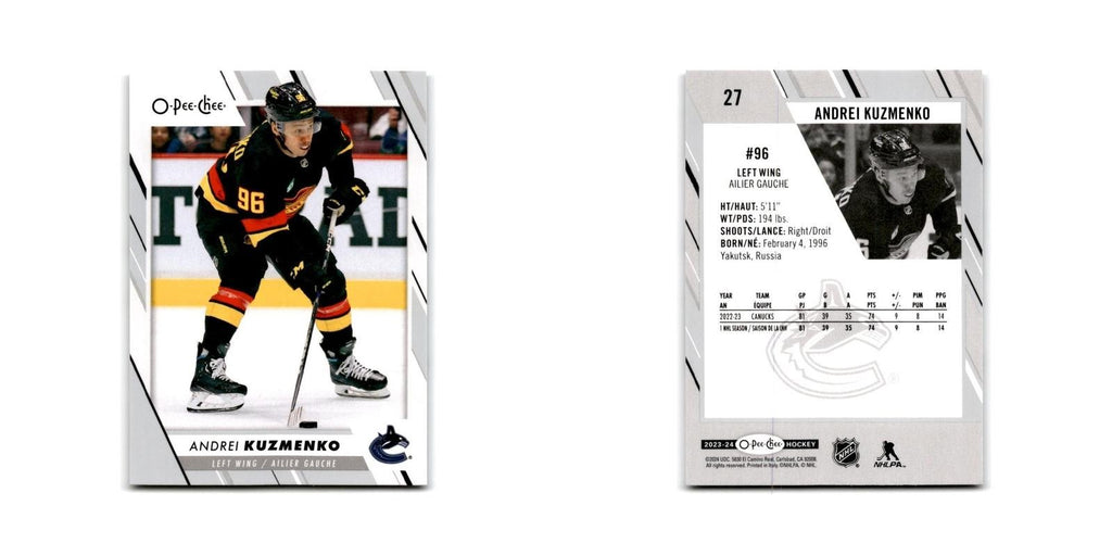 2023 O-Pee-Chee Andrei Kuzmenko Vancouver Canucks #27