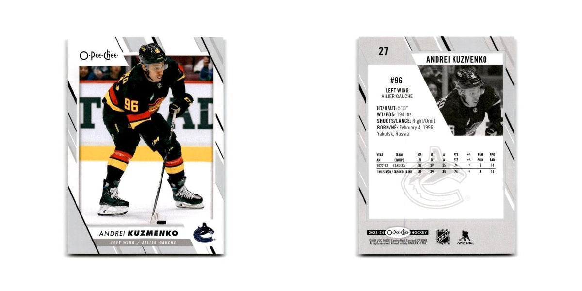 2023 O-Pee-Chee Andrei Kuzmenko Vancouver Canucks #27