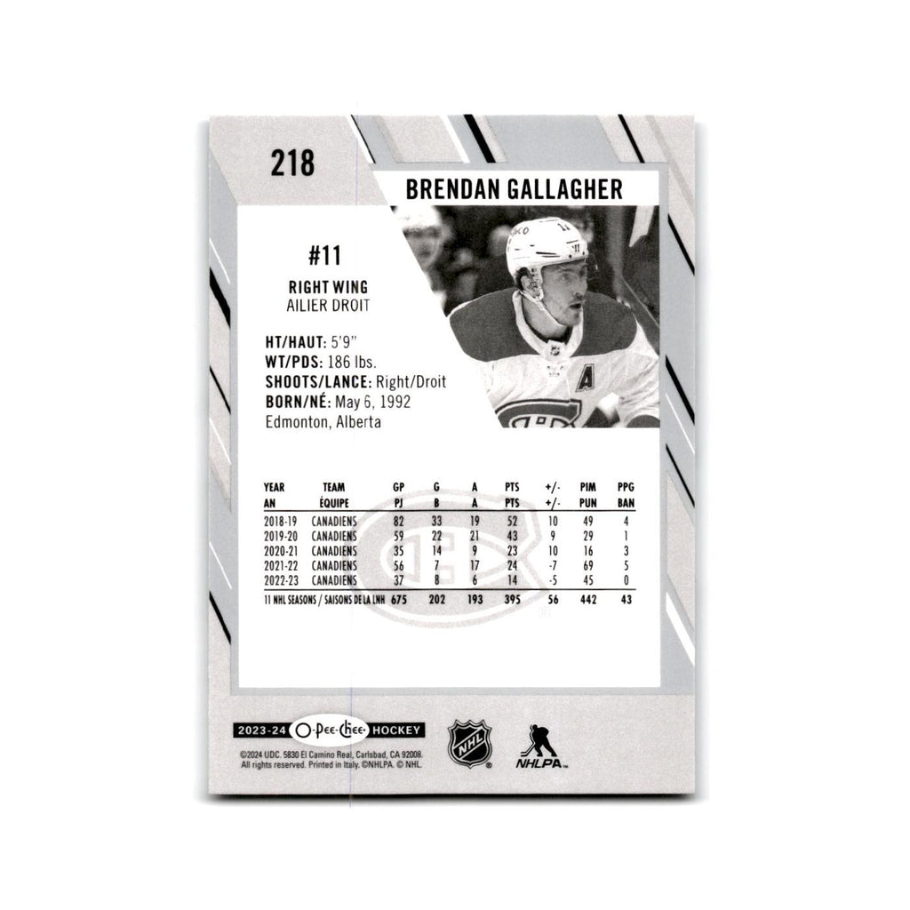 2023 O-Pee-Chee Brendan Gallagher Montreal Canadiens #218