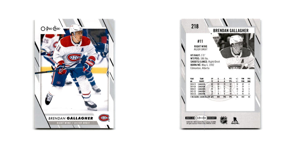 2023 O-Pee-Chee Brendan Gallagher Montreal Canadiens #218