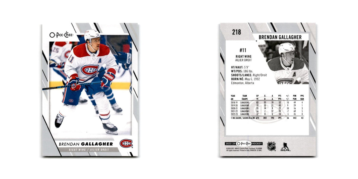 2023 O-Pee-Chee Brendan Gallagher Montreal Canadiens #218