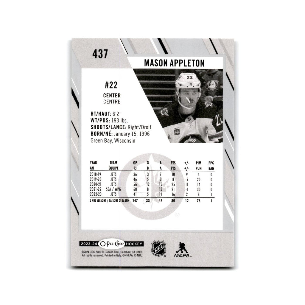2023 O-Pee-Chee Mason Appleton Winnipeg Jets #437