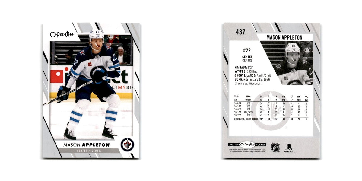 2023 O-Pee-Chee Mason Appleton Winnipeg Jets #437