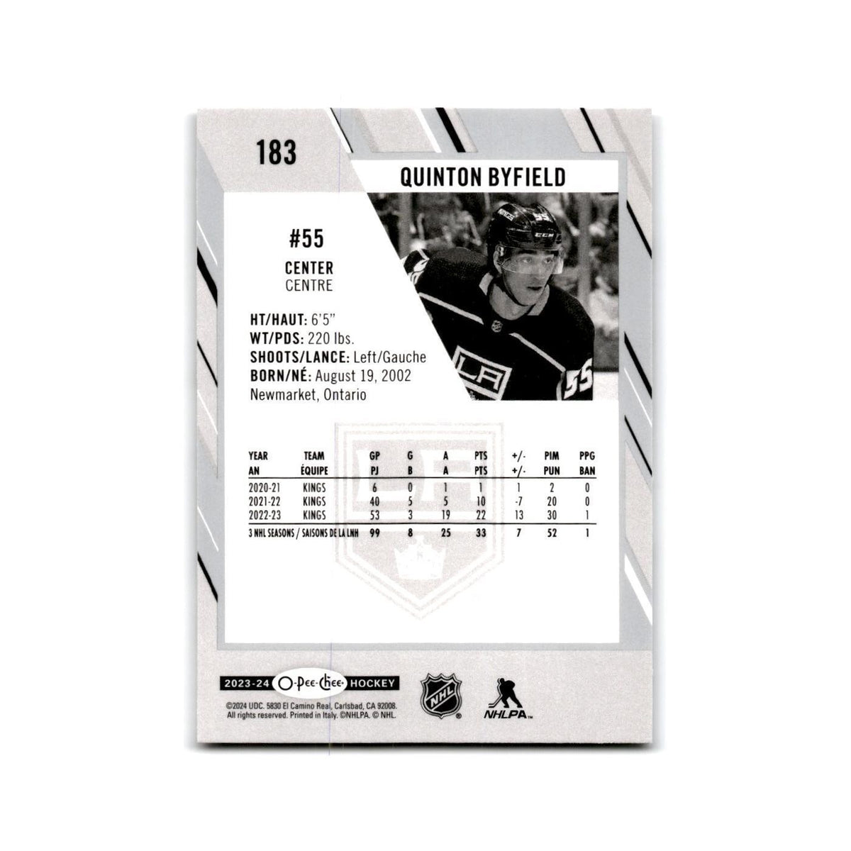 2023 O-Pee-Chee Quinton Byfield Los Angeles Kings #183