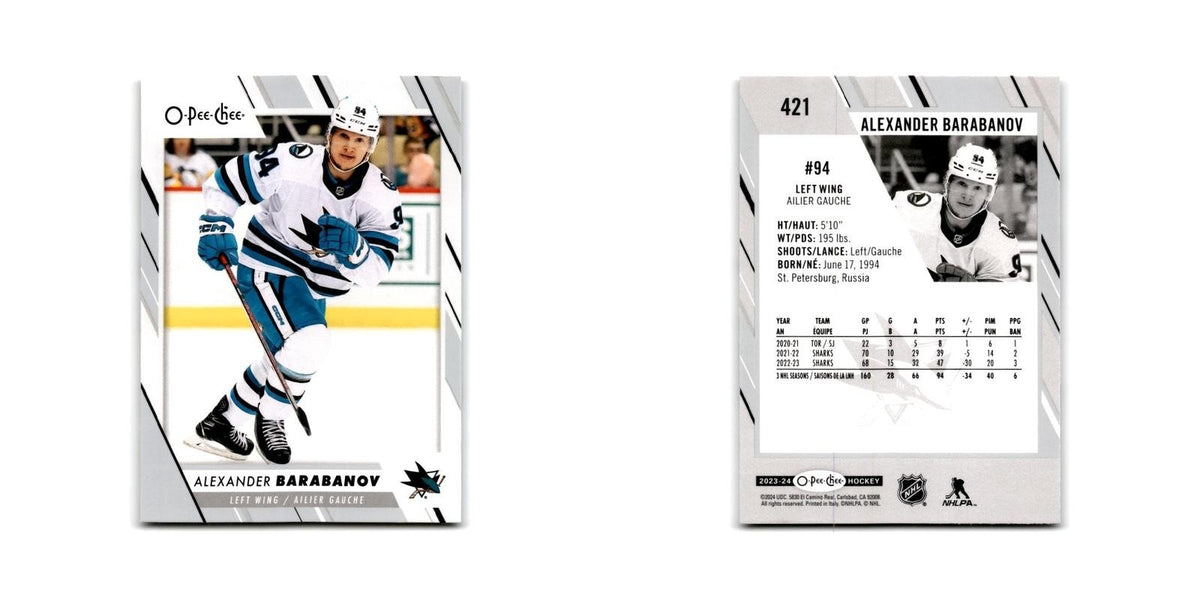 2023 O-Pee-Chee Alexander Barabanov San Jose Sharks #421
