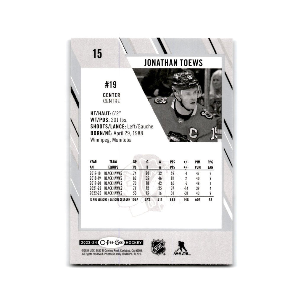 2023 O-Pee-Chee Jonathan Toews Chicago Blackhawks #15