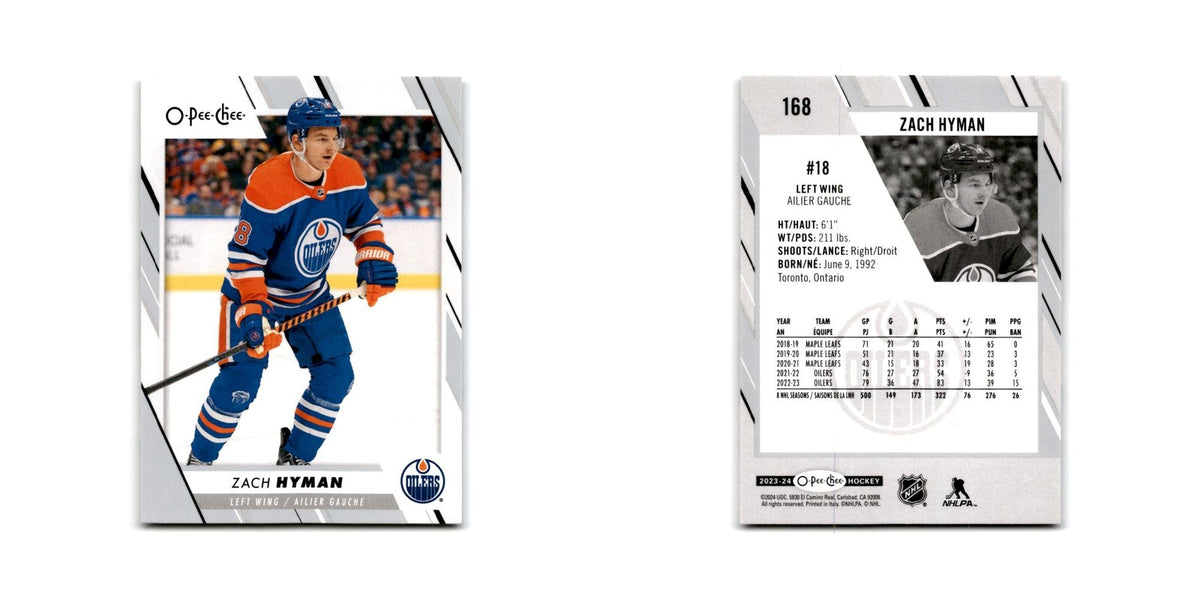 2023 O-Pee-Chee Zach Hyman Edmonton Oilers #168