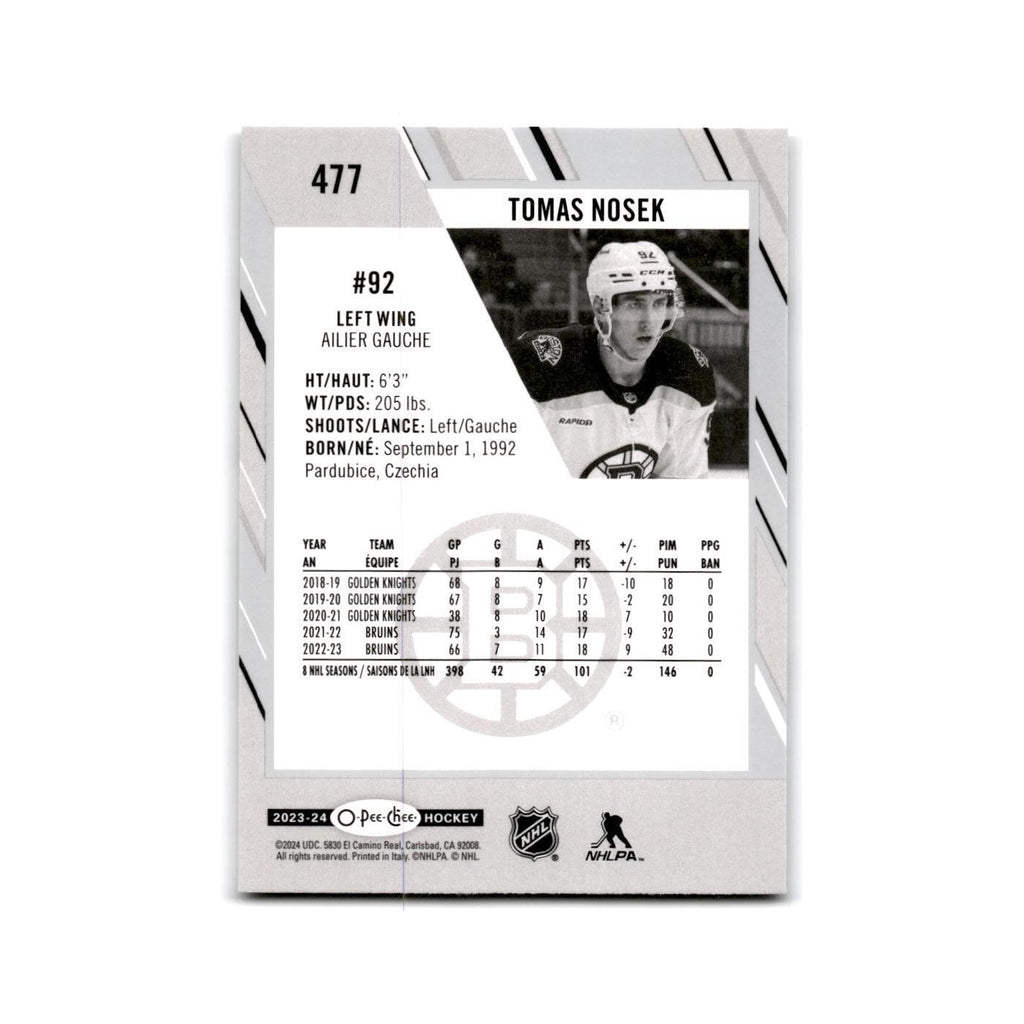 2023 O-Pee-Chee Tomas Nosek Boston Bruins #477