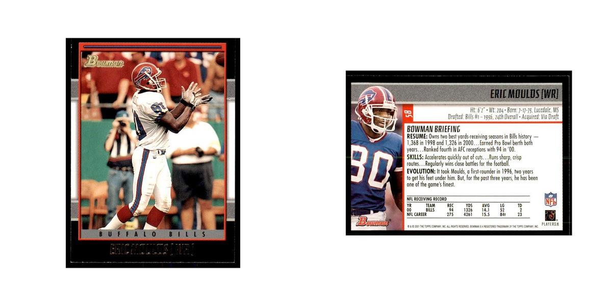2001 Bowman Gold Eric Moulds Football Cards #58