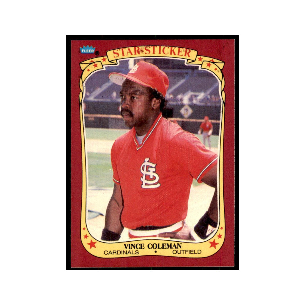 1986 Fleer Star Stickers Vince Coleman Baseball Cards #25