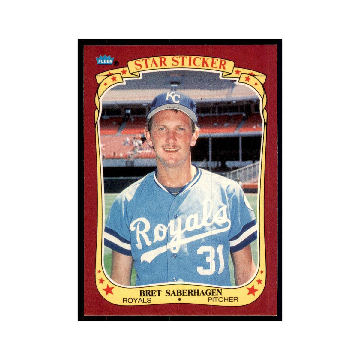 1986 Fleer Star Stickers Bret Saberhagen Baseball Cards #103