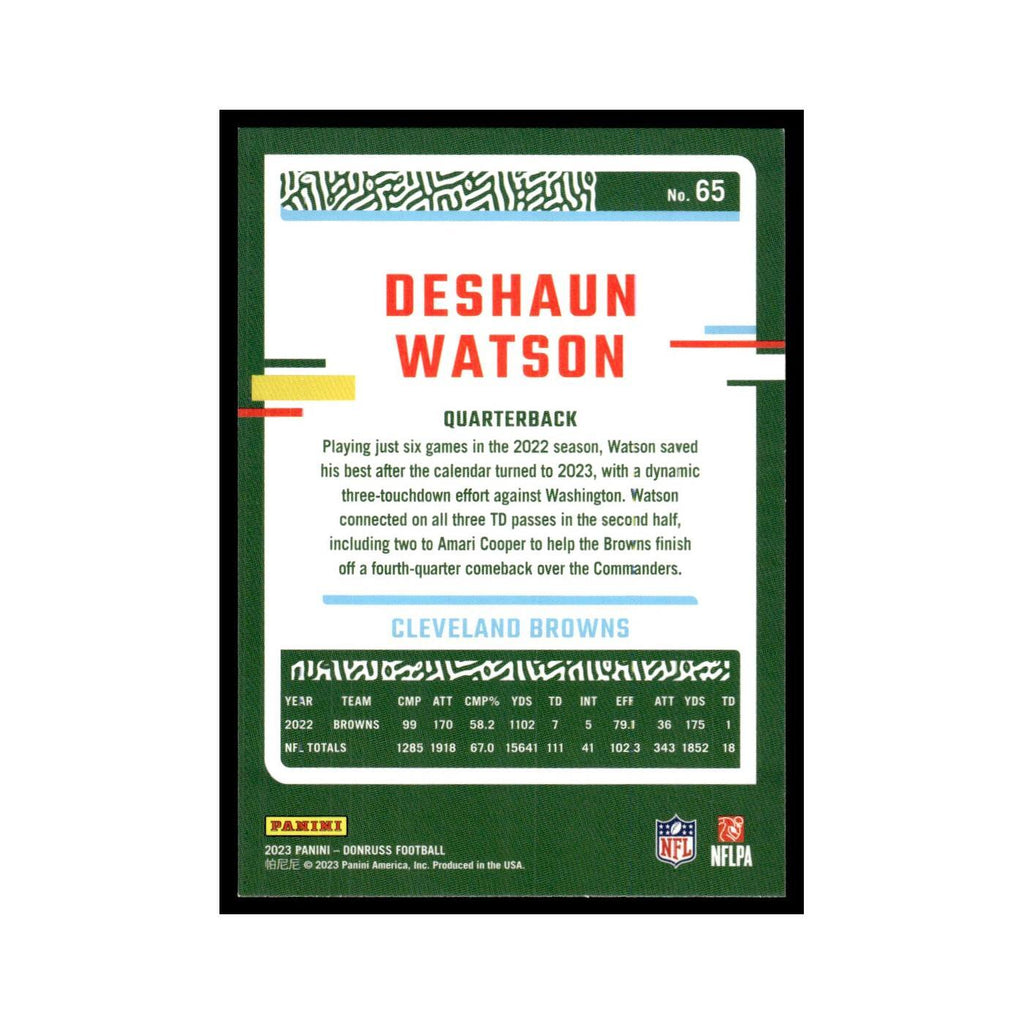 Deshaun Watson 2023 Donruss #65 Cleveland Browns Football Card NM