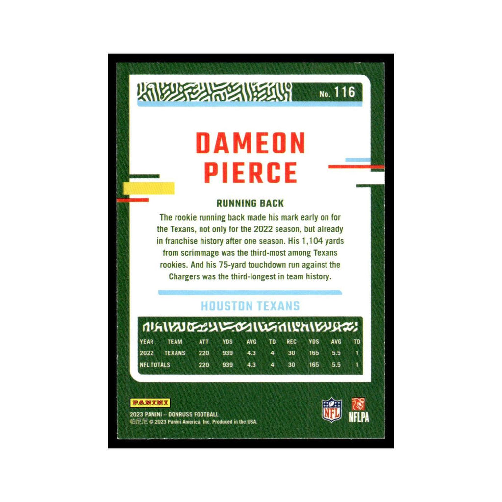 Dameon Pierce 2023 Donruss #116 Houston Texans Football Card NM