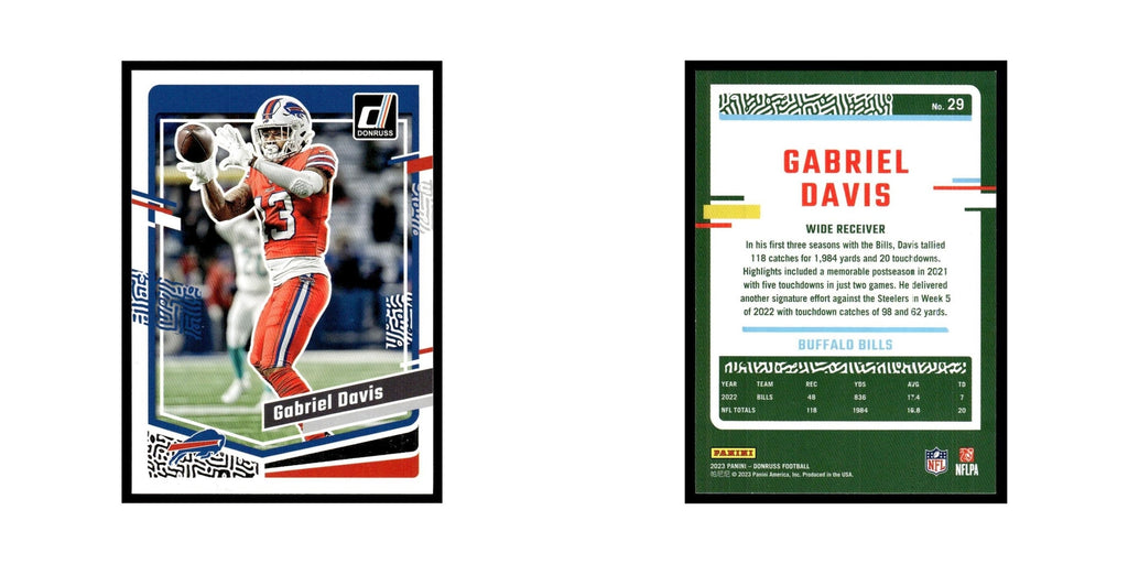 Gabriel Davis 2023 Donruss #29 Buffalo Bills Football Card NM