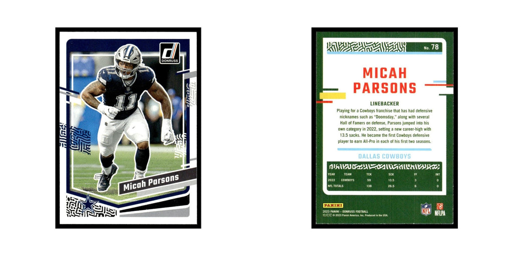 Micah Parsons 2023 Donruss #78 Dallas Cowboys Football Card NM